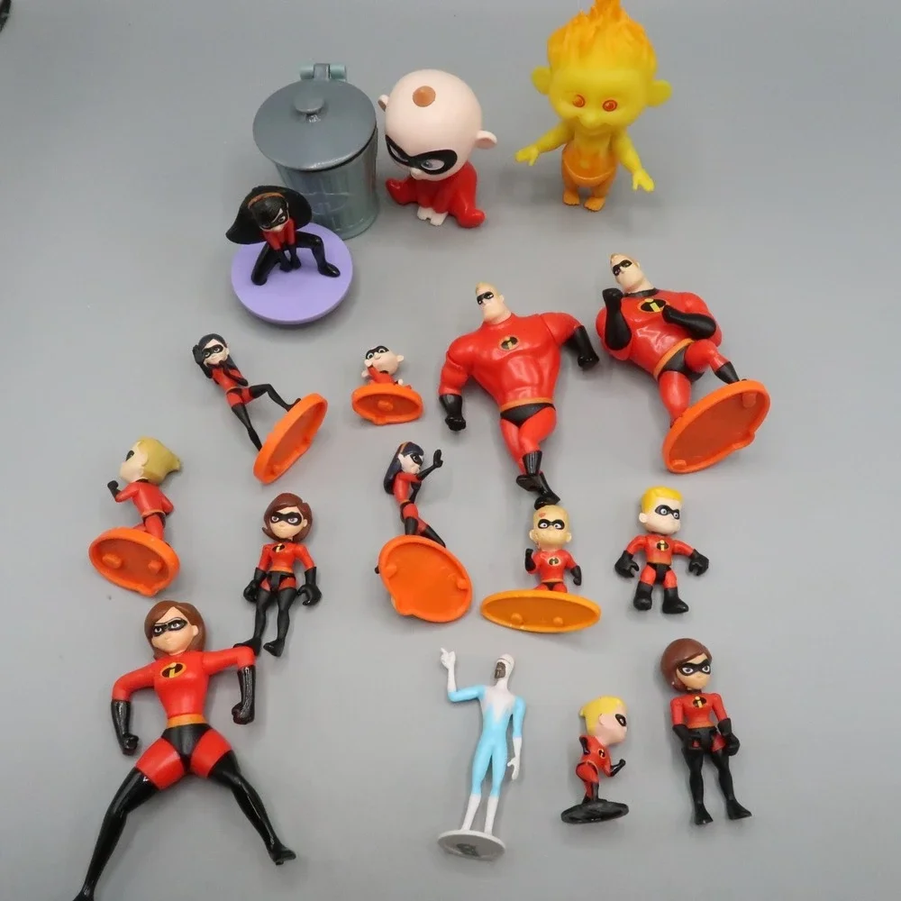 Disney Pixar Mattel The Incredibles figure lot of 17 Cake Topper Family
